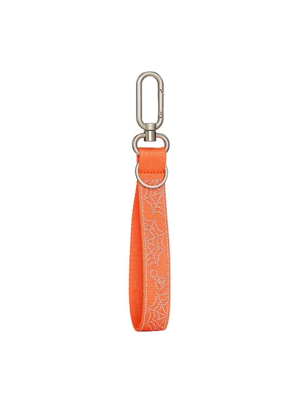 New Victoria’s Secret PINK Orange Keychain Strap Wristlet Halloween Cobwebs